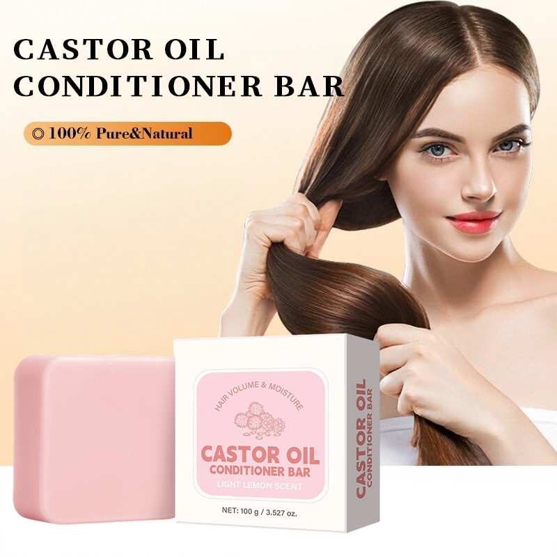 Hair Care Products - Rizinusöl-Conditioner-Seifenstück, feuchtigkeitsspendendes, nährendes festes Shampoo, stärkt